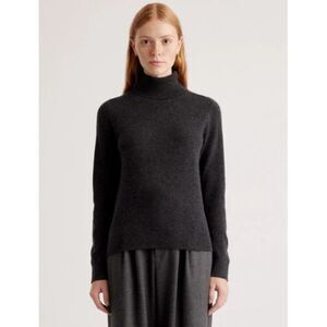 Quince Women's Mongolian Cashmere Turtleneck Sweater Gray S